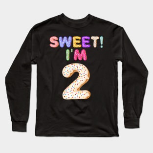 Kids 2017 2nd Birthday Sweet I'm 2 Donut Gift Long Sleeve T-Shirt